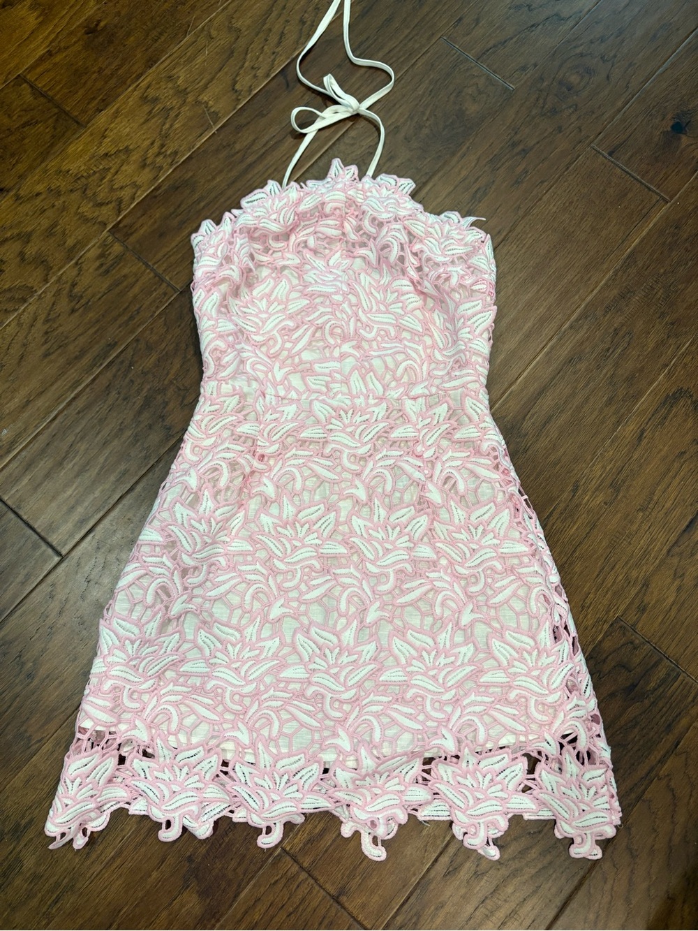 Endless Rose Pink Floral Lace Halter Dress